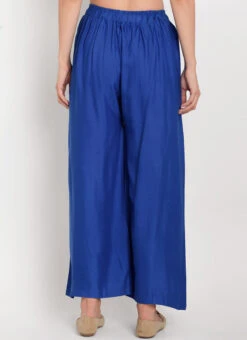 Blue Cotton Palazzo Pant Work Wear -Indo Clothing Shop blue cotton palazzo suit wbdmf645 b