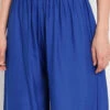 Blue Cotton Palazzo Pant Work Wear