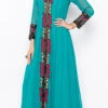 Blue Georgette Embroidered Kurta Churidar Set After Six Wear