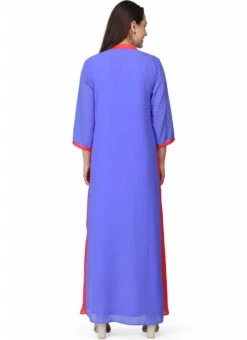 Blue Georgette Kurta Straight Pant Suit Party Wear -Indo Clothing Shop blue georgette kurta straight pant suit krskifh99660001153 b