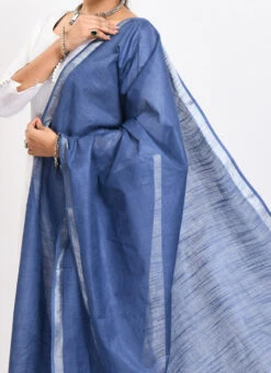 Blue Linen Cotton Dupatta Work Wear