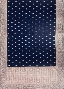 Blue Organza Jacquard Dupatta Festive Wear -Indo Clothing Shop blue organza jacquard fabric efsle14903dp u