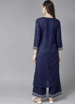 Blue Rayon Kurta Palazzo Set Party Wear -Indo Clothing Shop blue rayon kurta palazzo set krsdmf7153g b