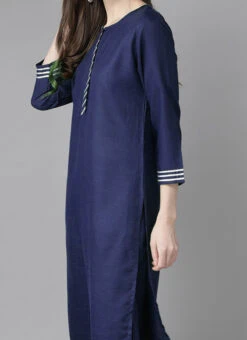 Blue Rayon Kurta Palazzo Set Party Wear
