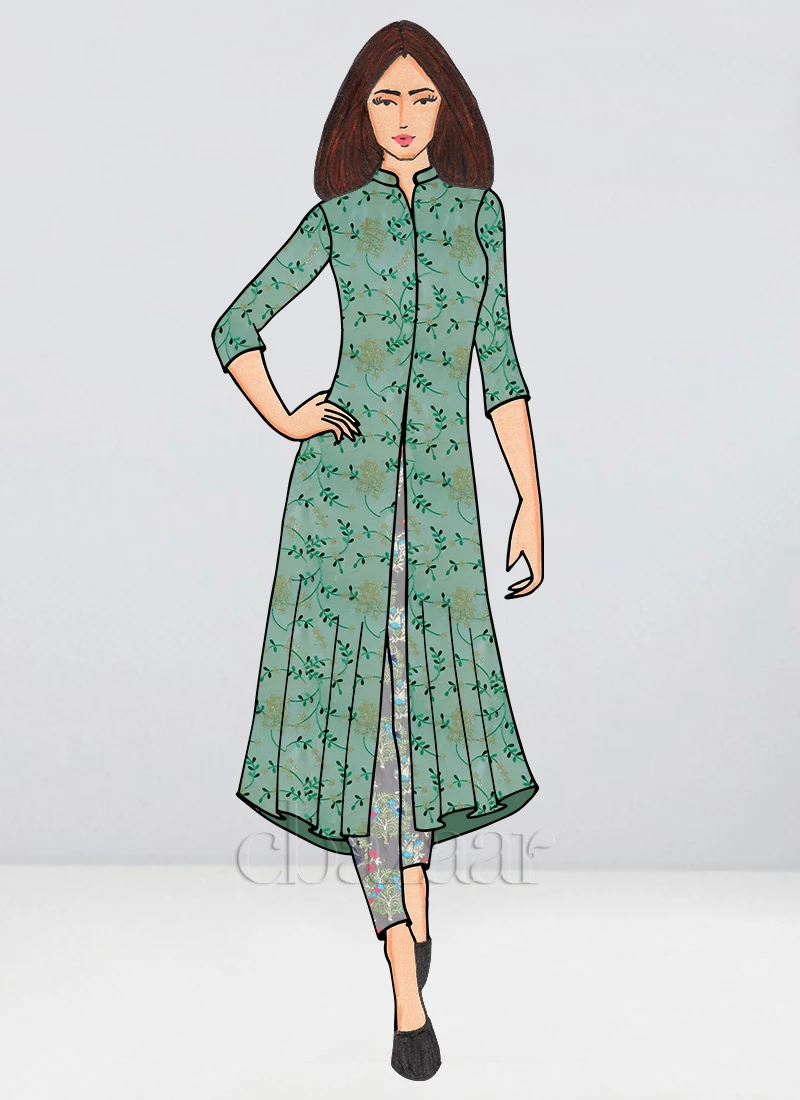 Ethnovog Straight Pant Suit Party Wear 3 Ethnovog Straight Pant Suit Party Wear - Image 3