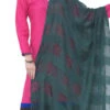 Bottle Green Cotton Weaving Work Dupatta Work Wear