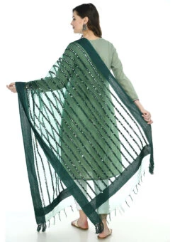 Bottle Green Organza Cotton Gota Patti Work Dupatta Festive Wear -Indo Clothing Shop bottle green organza cotton gota patti work dupatta dpdmfmfd042 b
