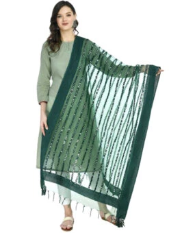 Bottle Green Organza Cotton Gota Patti Work Dupatta Festive Wear -Indo Clothing Shop bottle green organza cotton gota patti work dupatta dpdmfmfd042 u
