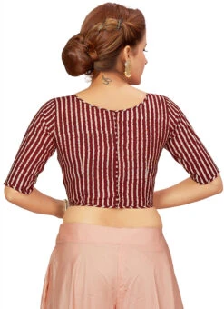 Brown Blended Cotton Blouse After Six Wear 7 Brown Blended Cotton Blouse After Six Wear -Indo Clothing Shop brown blended cotton blouse blmff1831br b