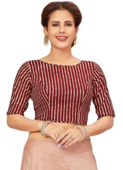 Brown Blended Cotton Blouse After Six Wear 6 Brown Blended Cotton Blouse After Six Wear -Indo Clothing Shop brown blended cotton blouse blmff1831br u