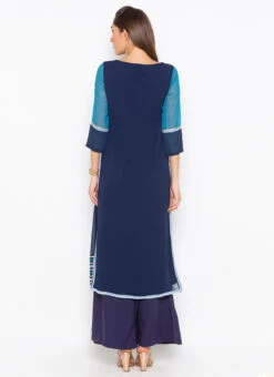 Dark Blue Georgette Embroidered Kurta Palazzo Set After Six Wear 7 Dark Blue Georgette Embroidered Kurta Palazzo Set After Six Wear -Indo Clothing Shop dark blue georgette embroidered kurta palazzo set krsmnc2087ks b