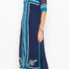 Dark Blue Georgette Thread Work Kurta Palazzo Set After Six Wear