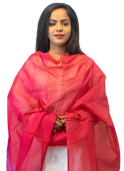 Dark Pink Chanderi Dupatta Festive Wear -Indo Clothing Shop dark pink chanderi dupatta dpsoas1081 b