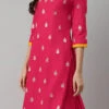 Dark Pink Rayon Embroidery Kurta Sharara Set Party Wear