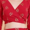 Dark Red Embroidered Georgette Blouse Festive Wear