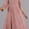 Dusty Pink Pure Silk Embroidered Kurta Straight Pant Set Party Wear