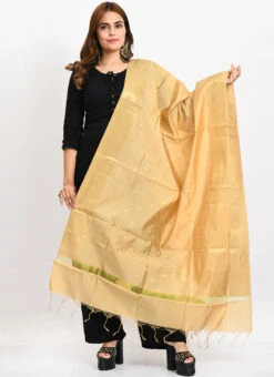 Gold Banarasi Silk Weaving Work Dupatta Work Wear -Indo Clothing Shop gold banarasi silk weaving work dupatta dpdmimfd173 u