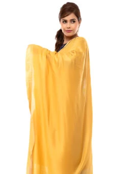 Gold Cotton Slub Weaving Work Dupatta Work Wear -Indo Clothing Shop gold cotton slub weaving work dupatta dpdmimfd088 b