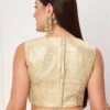 Gold Sequin Embroidery Blouse Festive Wear