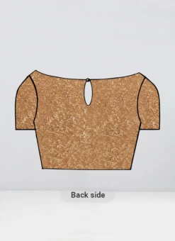 Gold Sequins Boat Neck Keyhole Blouse Party Wear