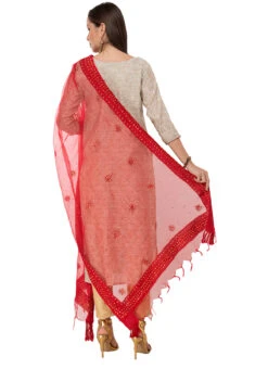 Golden Organza Cotton Embroidered Work Dupatta Festive Wear -Indo Clothing Shop golden organza cotton embroidered work dupatta dpdmfmfd003 b