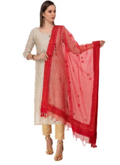 Golden Organza Cotton Embroidered Work Dupatta Festive Wear -Indo Clothing Shop golden organza cotton embroidered work dupatta dpdmfmfd003 u