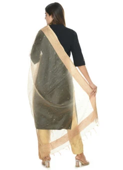 Golden Organza Cotton Stones Work Dupatta Festive Wear -Indo Clothing Shop golden organza cotton stones work dupatta dpdmfmfd047 b