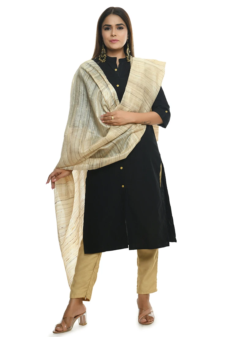 Golden Silk Dupatta Festive Wear 3 Golden Silk Dupatta Festive Wear - Image 3