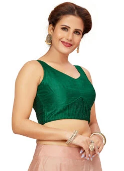 Green Art Silk Blouse After Six Wear 6 Green Art Silk Blouse After Six Wear -Indo Clothing Shop green art silk blouse blmff1819 u