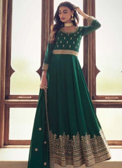 Green Art Silk Cord Work Dresses And Gown Party Wear 6 Green Art Silk Cord Work Dresses And Gown Party Wear -Indo Clothing Shop green art silk cord work anarkali suit bgwrska46239644 u