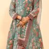 Green Art Silk Printed Gown After Six Wear