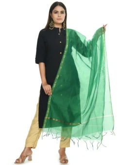 Green Chanderi Cotton Dupatta Festive Wear -Indo Clothing Shop green chanderi cotton dupatta dpdmfmfd026 u