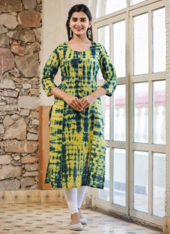 Green Cotton Printed Kurta Churidar Set Party Wear 6 Green Cotton Printed Kurta Churidar Set Party Wear -Indo Clothing Shop green cotton printed kurta churidar set krsjkk511 u
