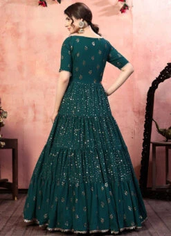 Green Georgette Anarkali Gown Party Wear -Indo Clothing Shop green georgette anarkali gown bgwsom4524 b