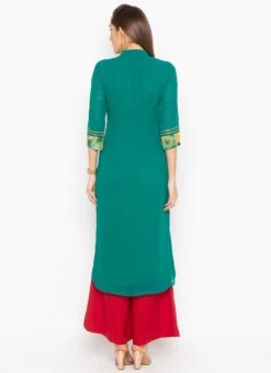 Green Georgette Embroidered Kurta Palazzo Set Party Wear 7 Green Georgette Embroidered Kurta Palazzo Set Party Wear -Indo Clothing Shop green georgette embroidered kurta palazzo set krsmnc2101 b