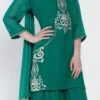 Green Georgette Kurta Sharara Set Party Wear