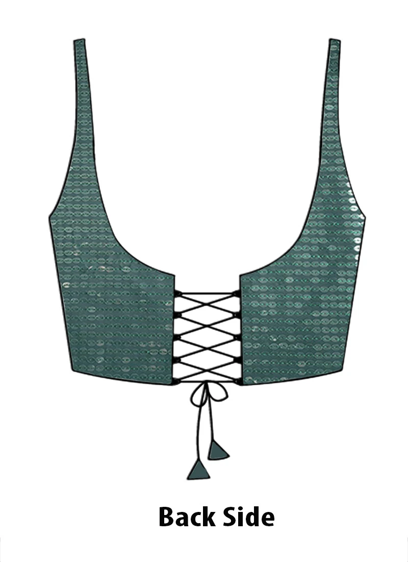 Green Georgette Sequins Blouse Party Wear 1 Green Georgette Sequins Blouse Party Wear