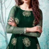 Green Net Anarkali Gown Party Wear