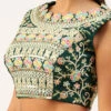 Green Silk Embroidery Blouse Party Wear