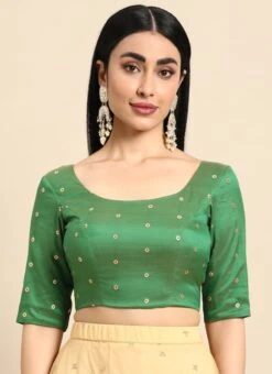 Green Taffeta Blouse Festive Wear 10 Green Taffeta Blouse Festive Wear -Indo Clothing Shop green taffeta blouse BLBS02303768 u