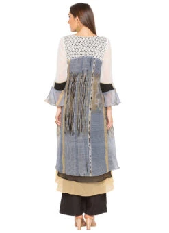 Grey Kurta Palazzo Set After Six Wear -Indo Clothing Shop grey kurta palazzo set krsmnc2079 b