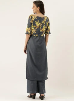 Grey N Yellow Printed Rayon Boat Neck Kurta Set After Six Wear 11 Grey N Yellow Printed Rayon Boat Neck Kurta Set After Six Wear -Indo Clothing Shop grey n yellow printed rayon boat neck kurta set KSBS02009855 b