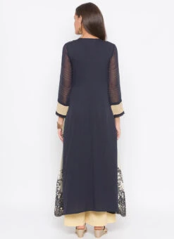 Grey Net Kurta Palazzo Set Party Wear -Indo Clothing Shop grey net kurta palazzo set krsmnkc2040a b