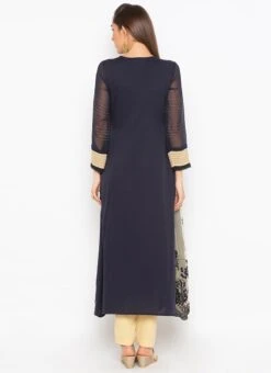 Grey Net Kurta Straight Pant Set Party Wear -Indo Clothing Shop grey net kurta straight pant set krsmnkc2040b b