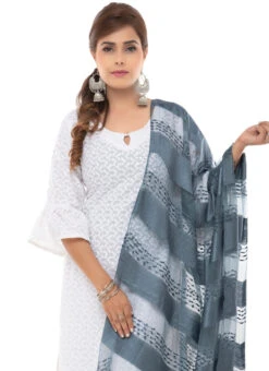 Grey Organza Dupatta After Six Wear -Indo Clothing Shop grey organza dupatta dpsdmfd196 b