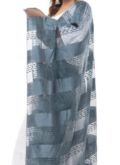 Grey Organza Dupatta After Six Wear