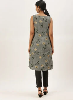 Grey Rayon Kurta Narrow Straight Pant Set Work Wear 11 Grey Rayon Kurta Narrow Straight Pant Set Work Wear -Indo Clothing Shop grey rayon kurta narrow straight pant set KSBS02009856 b