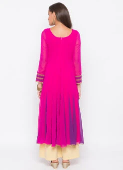 Hot Pink Georgette Embroidered Kurta Palazzo Set After Six Wear 7 Hot Pink Georgette Embroidered Kurta Palazzo Set After Six Wear -Indo Clothing Shop hot pink georgette embroidered kurta palazzo set krsmnc2093ks b
