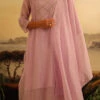 Lavender Chanderi Silk Embroidered Dupatta Party Wear