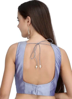 Light Blue Art Silk Embroidered Blouse Festive Wear -Indo Clothing Shop light blue art silk embroidered blouse bldiw24 b